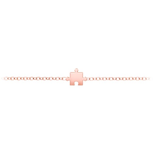 Jigsaw Puzzle Piece Bracelet – 10K Rose Gold