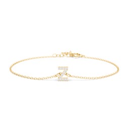 Pavé Initial Bracelet - Z in 18K Gold Plated Silver with White Premium Zirconia