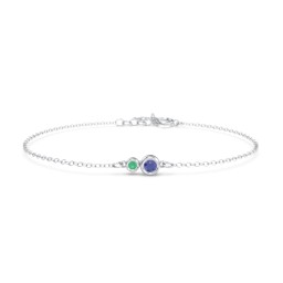 Generations 2-Stone Bezel Set Mother's Bracelet