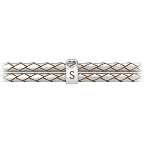 Engravable Sterling Silver Tag with Heart Leather Bracelet – Sterling Silver