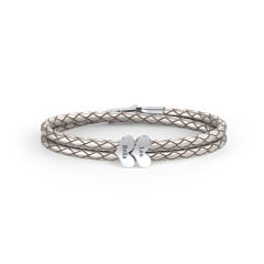Engravable Sterling Silver Heart Leather Bracelet - 2