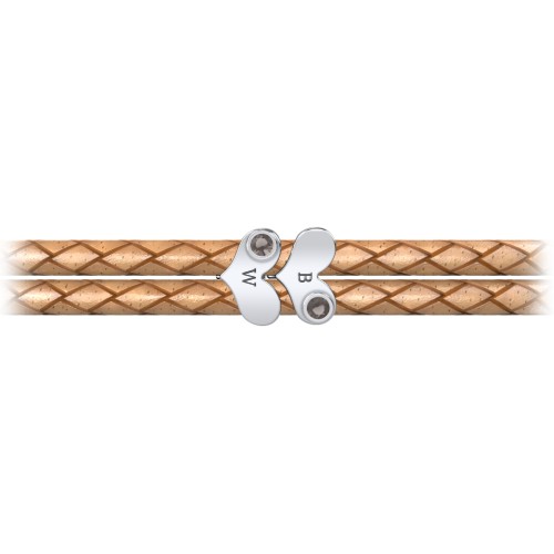 Engravable Sterling Silver Gemstone Heart Leather Bracelet - 2