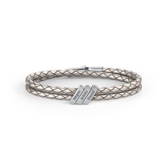 Engravable Sterling Silver Bar Leather Bracelet - 3 – Sterling Silver