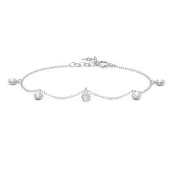 Bezel Set Gemstone Drop Bracelet - 5 Stone