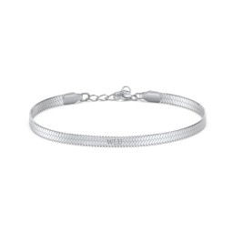 7" Engravable Herringbone Bracelet in Stainless Steel