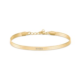 7" Engravable Herringbone Bracelet in Yellow Ion-Plated Steel in Stainless Steel