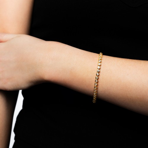 Heart Cubic Zirconia Tennis Bracelet