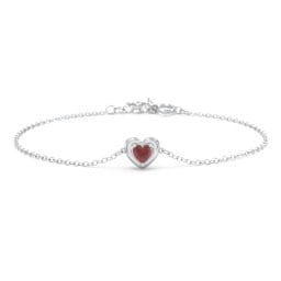 Puffy Heart Birthstone Bracelet