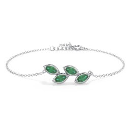 4 Marquise Birthstone Leaf Bracelet