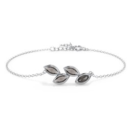 4 Marquise Birthstone Leaf Bracelet