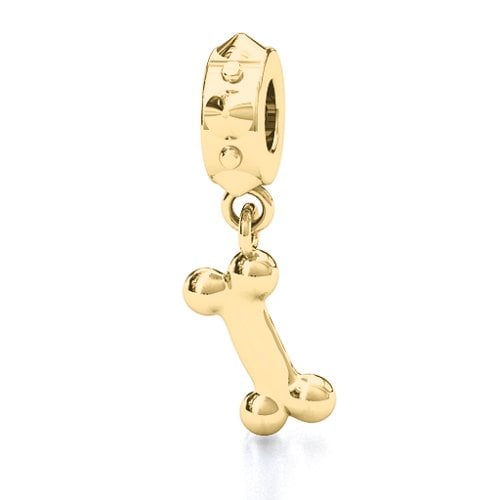 Engraved Dog Bone Bracelet Charm