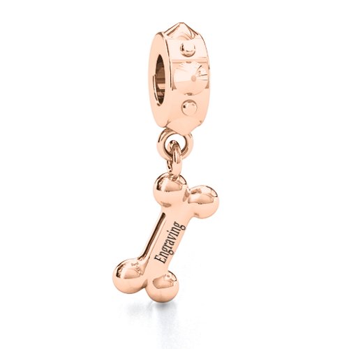 Engraved Dog Bone Bracelet Charm