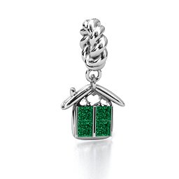 House of Love Bracelet Charm in 925 Sterling Silver with Emerald