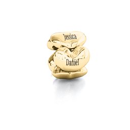 Circle of Hearts Bracelet Charm in 10K Solid Yellow Gold