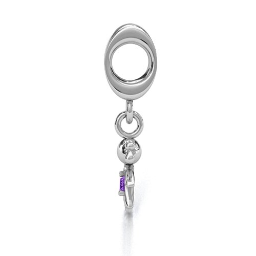 Happy Girl Bracelet Charm – Sterling Silver with Amethyst