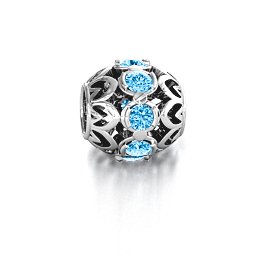 Zen Bracelet Charm in 925 Sterling Silver with Blue Topaz