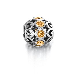 Zen Bracelet Charm in 925 Sterling Silver with Citrine