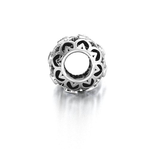 Zen Bracelet Charm – Sterling Silver with Blue Topaz and Cubic Zirconia
