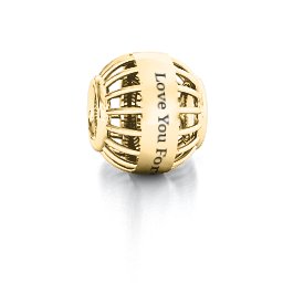 All Caged Up Bracelet Charm in 10K Solid Yellow Gold