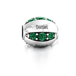 Imperial Deluxe Bracelet Charm in 925 Sterling Silver with Emerald