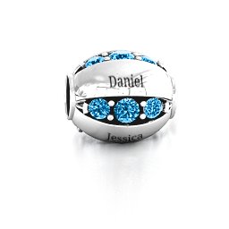 Imperial Deluxe Bracelet Charm in 925 Sterling Silver with Blue Topaz