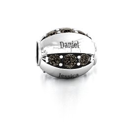 Imperial Deluxe Bracelet Charm in 925 Sterling Silver with Smokey Quartz