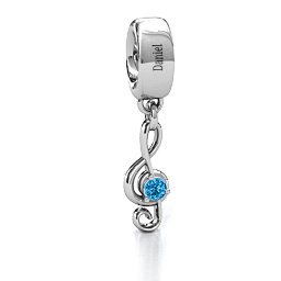 Dance With Me Bracelet Charm in 925 Sterling Silver with Blue Topaz, Cubic Zirconia, Emerald, Citrine, and Pink Tourmaline