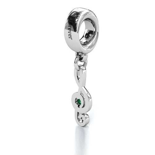 Dance With Me Bracelet Charm – Sterling Silver with Emerald