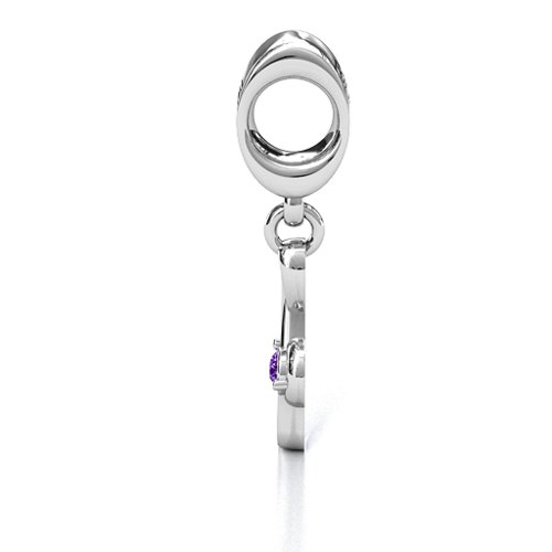 Dance With Me Bracelet Charm – Sterling Silver with Amethyst