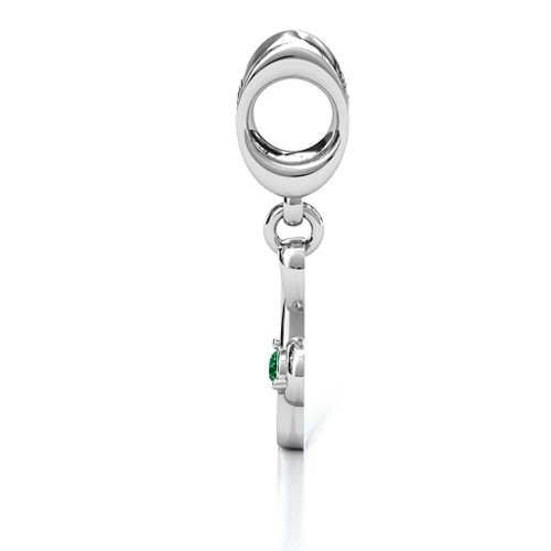 Dance With Me Bracelet Charm – Sterling Silver with Emerald
