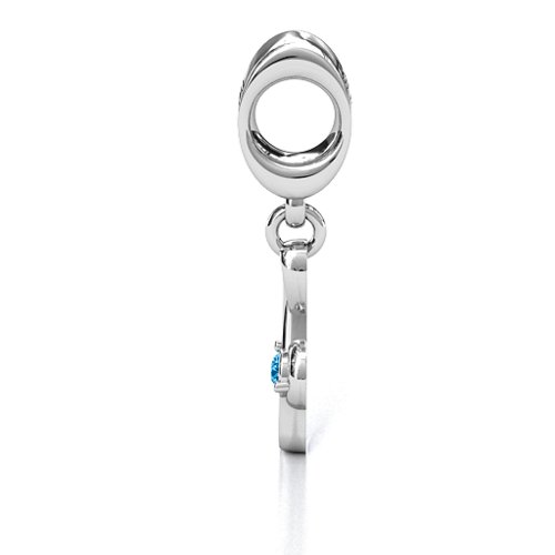 Dance With Me Bracelet Charm – Sterling Silver with Blue Topaz