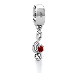 Dance With Me Bracelet Charm in 925 Sterling Silver with Garnet, Cubic Zirconia, Emerald, Citrine, and Pink Tourmaline