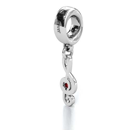 Dance With Me Bracelet Charm – Sterling Silver with Garnet
