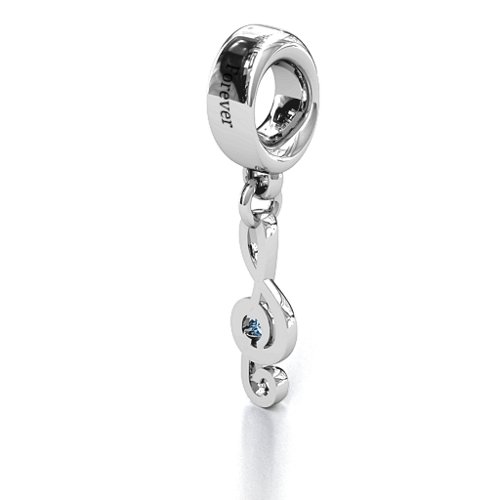 Dance With Me Bracelet Charm – Sterling Silver with Aquamarine