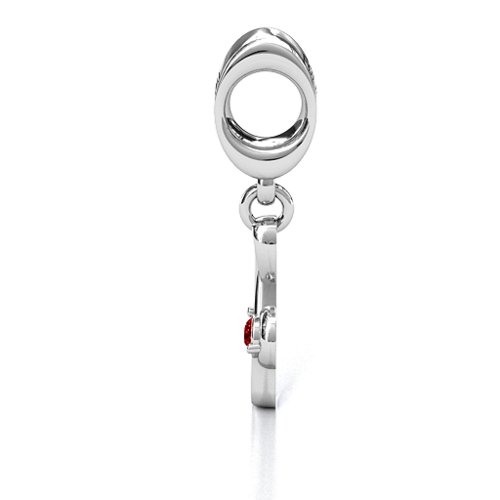 Dance With Me Bracelet Charm – Sterling Silver with Garnet