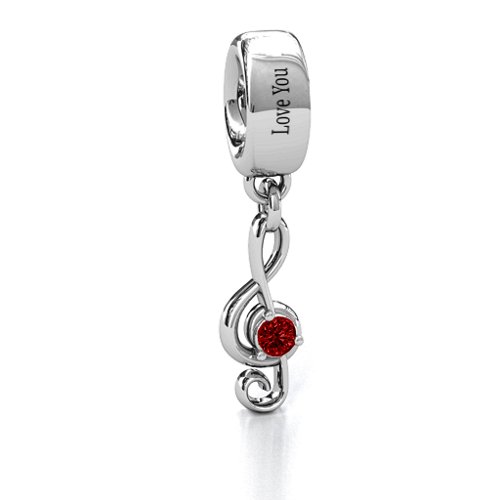 Dance With Me Bracelet Charm – Sterling Silver with Garnet