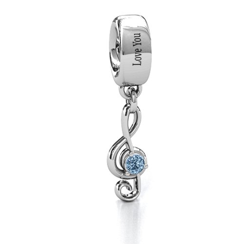 Dance With Me Bracelet Charm – Sterling Silver with Aquamarine