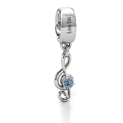 Dance With Me Bracelet Charm – 10K Yellow Gold with Aquamarine