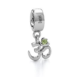 Sound of Universe - Om Bracelet Charm in 925 Sterling Silver with Peridot