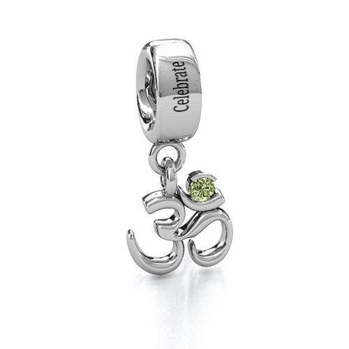 Sound of Universe - Om Bracelet Charm – Sterling Silver with Peridot