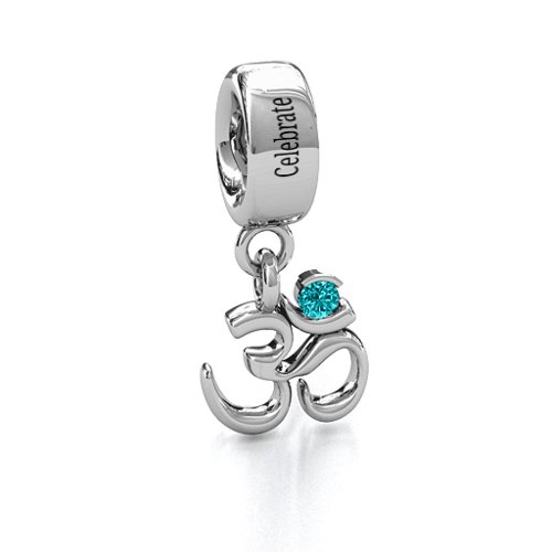 Sound of Universe - Om Bracelet Charm – Sterling Silver with Mint Premium Zirconia