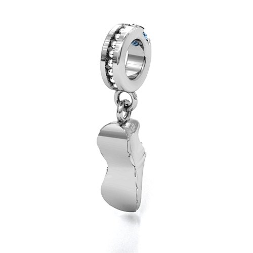 Running Free Bracelet Charm – Sterling Silver with Aquamarine
