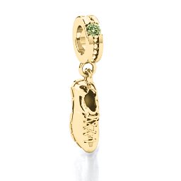 Running Free Bracelet Charm in 10K Solid Yellow Gold with Peridot