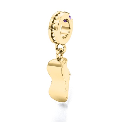 Running Free Bracelet Charm – 10K Yellow Gold with Amethyst