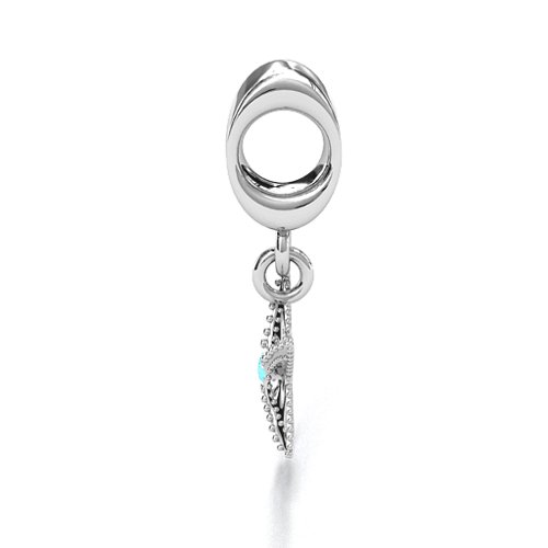 Starfish Bracelet Charm – Sterling Silver with Mint Premium Zirconia