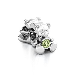 My Teddy Bear Bracelet Charm in 925 Sterling Silver with Peridot
