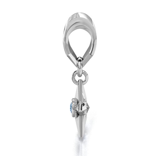 U.S Military Medal Bracelet Charm – Sterling Silver with Aquamarine