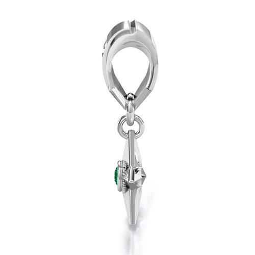 My Hero - Canada Flag Bracelet Charm – Sterling Silver with Emerald