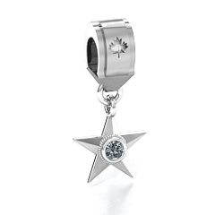My Hero - Canada Flag Bracelet Charm – 10K Yellow Gold with Cubic Zirconia