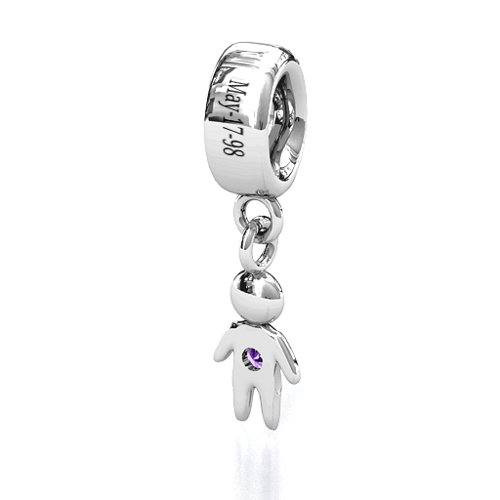 My Man Bracelet Charm – Sterling Silver with Amethyst